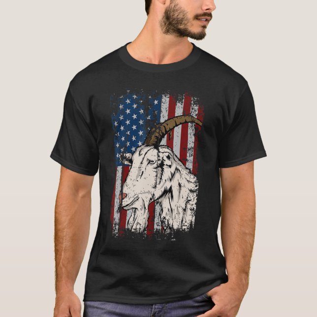T-shirt Goût américain Drapeau Patriotic Goat Farm (Devant)