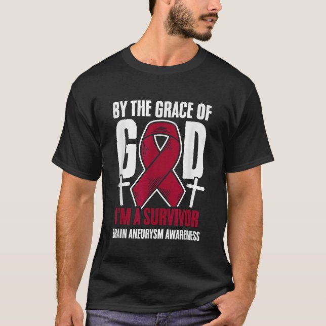T-shirt Grace De Dieu Burgundy Ruban Aortique Cerveau Aneu (Devant)