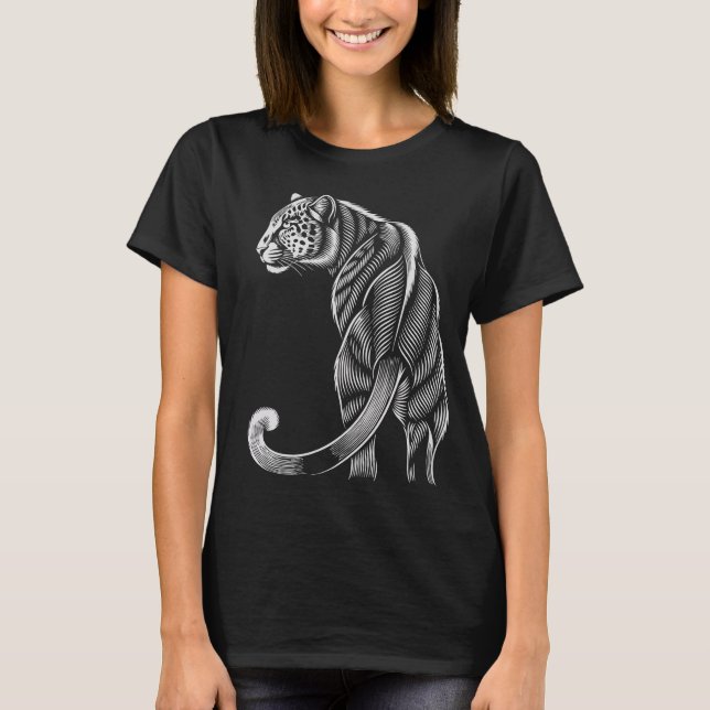 T-shirt "Grâce de léopard – Ligne artistique" (Devant)