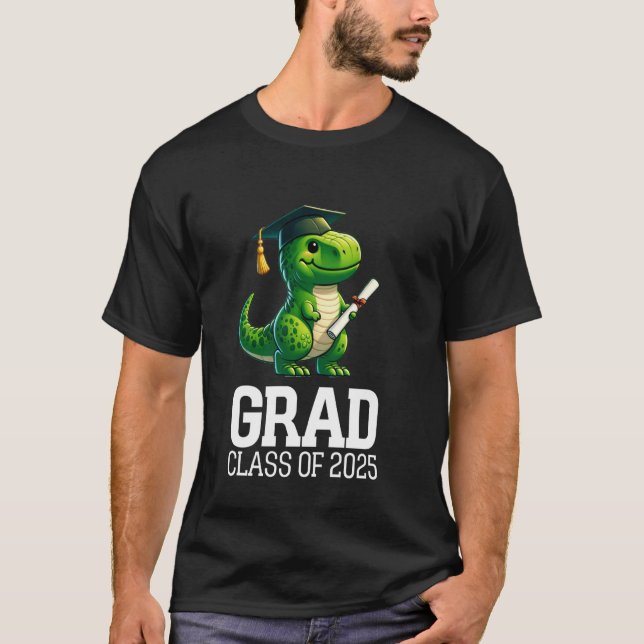 T-shirt Grad Class Of 2025 Funny T-rex Dinosaur Graduation (Devant)