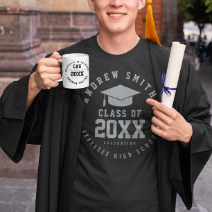 T-shirt Grad Graduate Classe De Nom Personnalisé