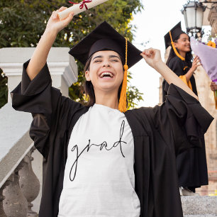 T-shirt Grad minimaliste noir Script Grad