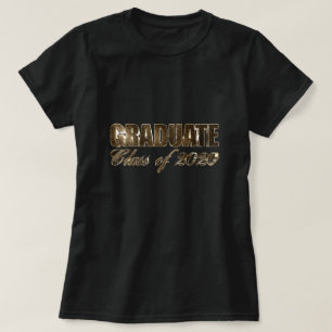 T-shirt Graduate Class of 2020 Elegant Black and Gold Text