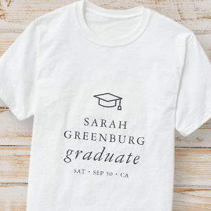 T-shirt Graduate Moderne Minimaliste Simple Chic Graduatio