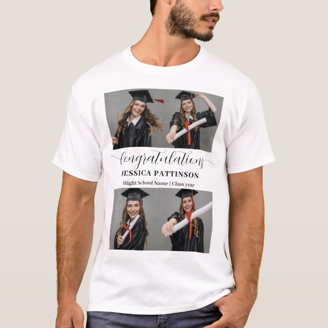 T-shirt Graduate Photo Class Year High School Graduation (Devant)