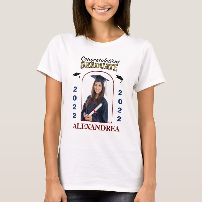 T-shirt Graduate Photo Graduation Félicitations sur mesure (Devant)