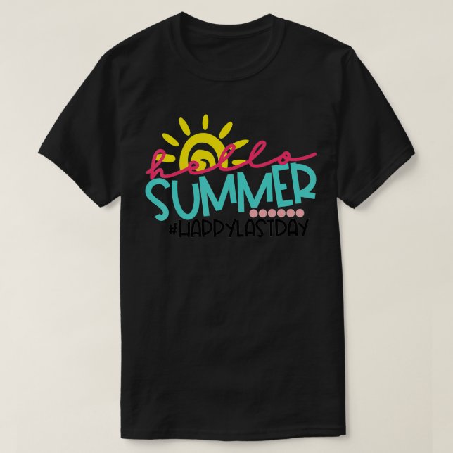 T-shirt Graduation Bonjour Été Joyeux Jour Dernier Enfants (Design devant)