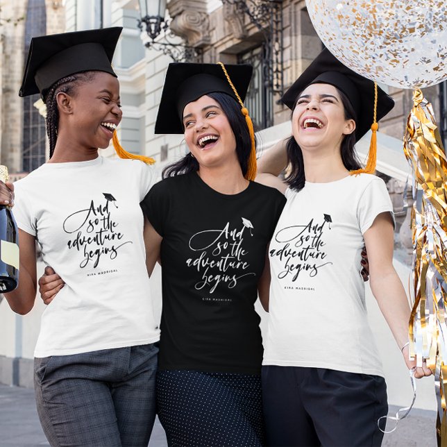 T-shirt Graduation Moderne Script Calligraphie Congrats Gr (Créateur téléchargé)