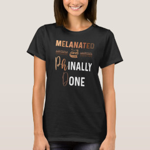 T-shirt Graduation noire de doctorat Melanated Grad School