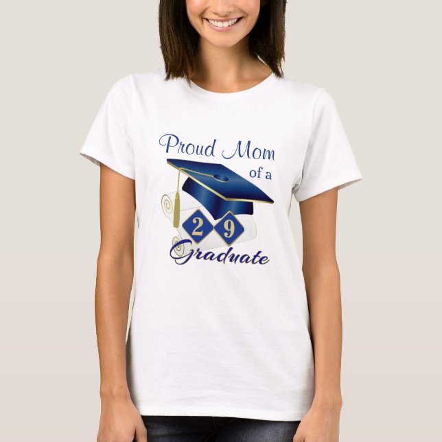 T-shirt Graduation Personnalisée Bleu & Or (Devant)