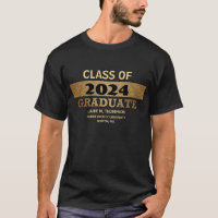 Graduation personnalisée or noir Classe de 2024