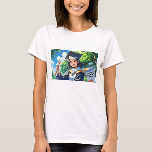 T-shirt Graduation Tee Shirt- Funny Quote. (Devant)