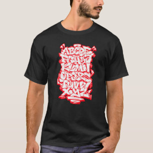 T-shirt Graffiti Alphabet Hip hop Street Wildstyle Letteri