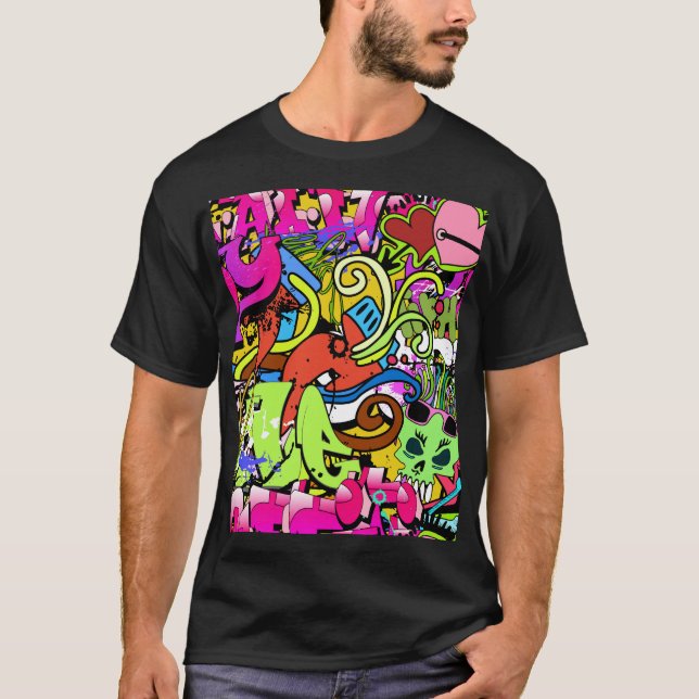 T-shirt Graffiti Art : Hip-Hop Style Arrière - plan (Devant)