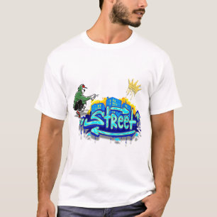 T-shirt Graffiti coloré de rue sur Urban Wall Street Art