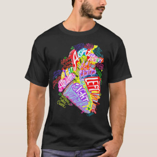 T-shirt Graffiti d'art Anatomique de Mot Coeur
