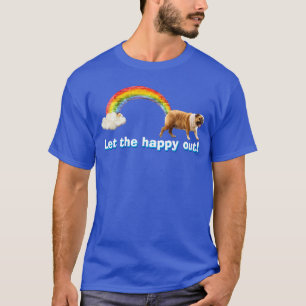 T-shirt Graffiti de chien et d'arc-en-ciel