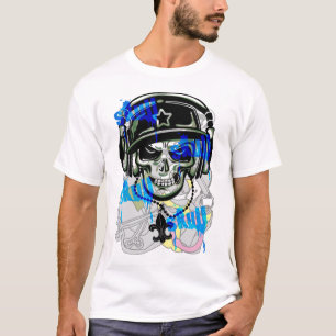 T-SHIRT GRAFFITI DE CRÂNE