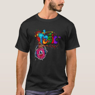 T-shirt Graffiti de musique rétro Colorful Old Skool Hip h