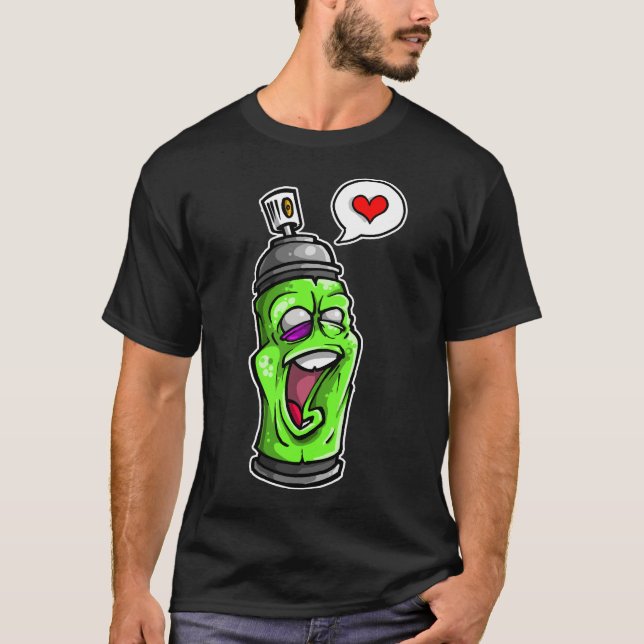 T-shirt Graffiti de peinture Spray Le personnage de T Shir (Devant)