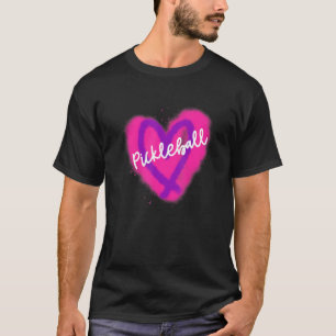 T-shirt Graffiti de pickleball de style de rue Cœur