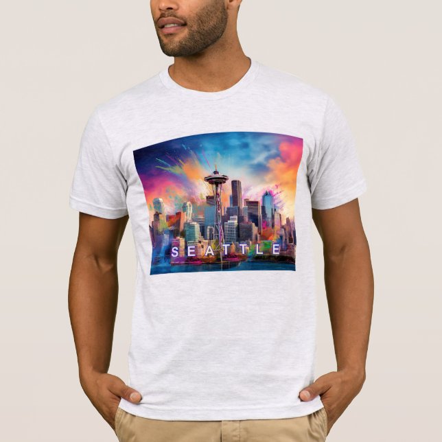 T-shirt Graffiti de Seattle Skyline (Devant)