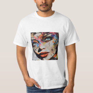 T-shirt Graffiti du visage d'une femme