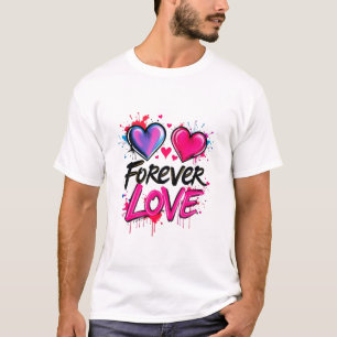 T-shirt Graffiti dynamique Heart Design Homme's Basic T-Sh