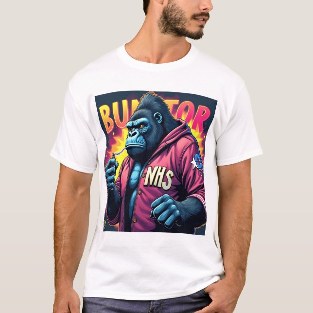T-shirt Graffiti Gorilla Urban Streetwear Design (Devant)