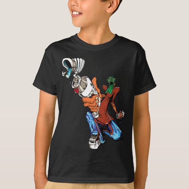 T-shirt Graffiti Hip hop de style caché (Devant)