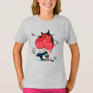 T-shirt Graffiti Lune Girl and Devil Dinosaur Peinture