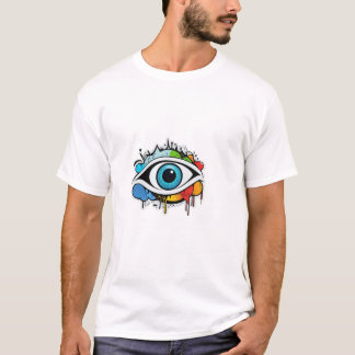 T-shirt Graffiti minimaliste pour les yeux mal