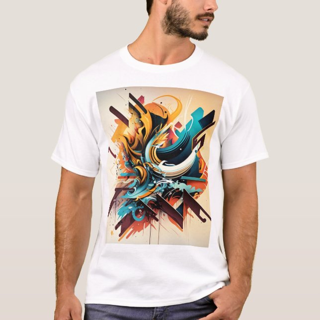 T-shirt Graffiti moderne Kandinsky Blanc (Devant)