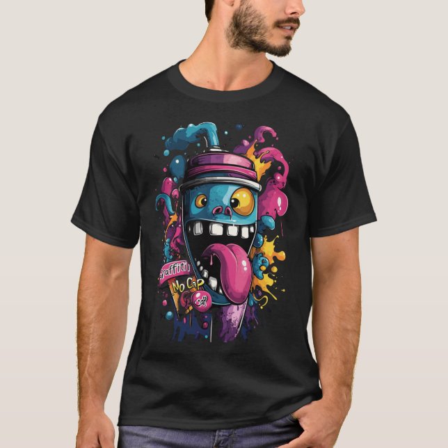 T-shirt Graffiti Pas de Casquette Spray Can Streetwear T-s (Devant)