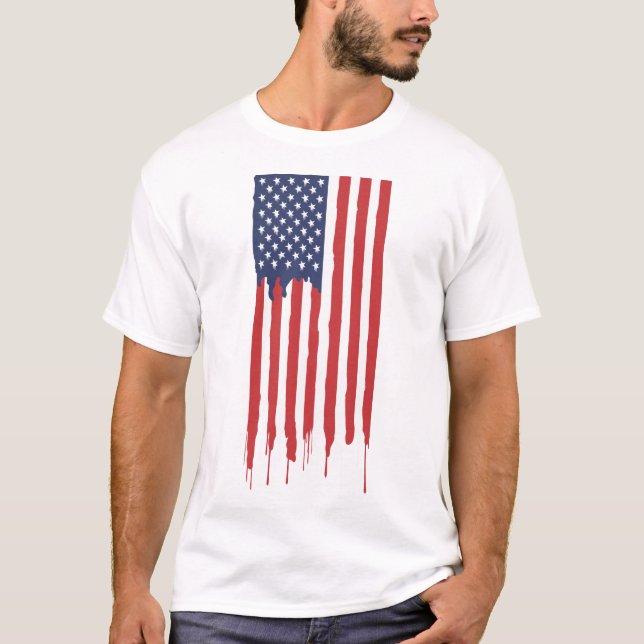 T-shirt Graffiti patriotique américain (Devant)