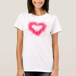 T-shirt Graffiti peinture rose brillant design coeur