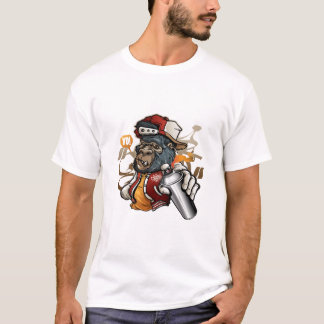 T-shirt Graffiti personnage gorille tenant un spray de pei