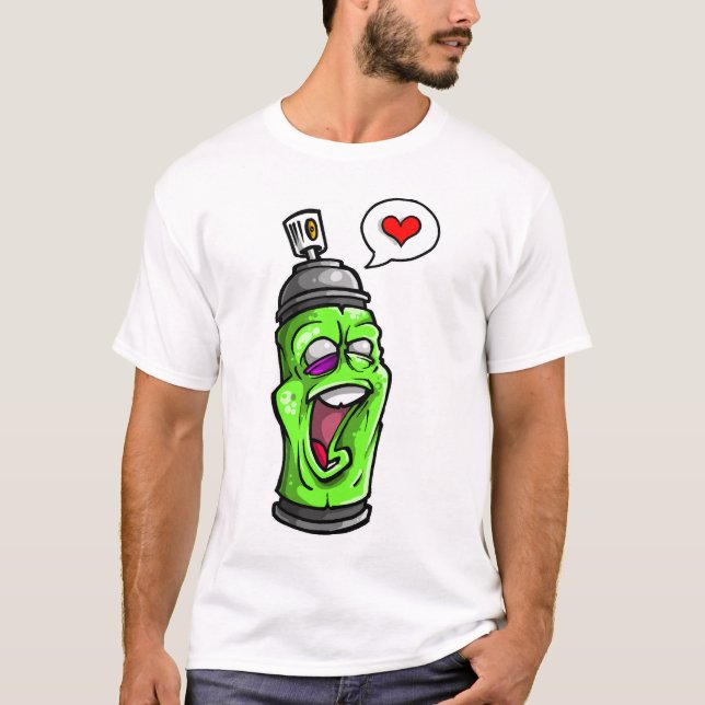 T-shirt Graffiti Spray Paint Love T Shirt (Devant)