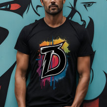 Graffiti Style Lettre "D" Monogramme personnalisab