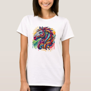 T-shirt Grafity cheval coloré