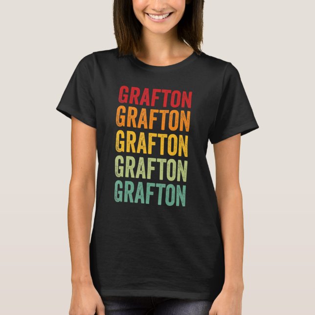 T-shirt Grafton County New Hampshire Rainbow Text Design (Devant)