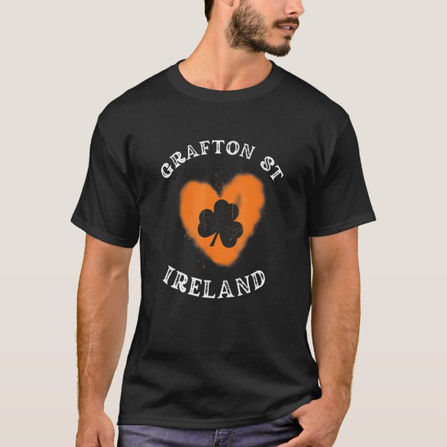 T-shirt GRAFTON ST DUBLIN Shamrock Football gaélique et He (Devant)