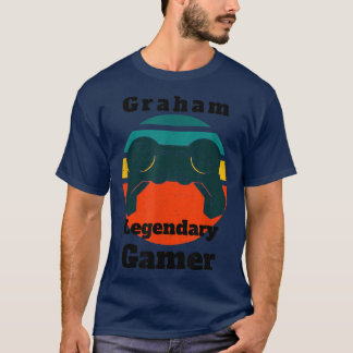 T-shirt Graham Legendaire Joueur Vidéo Joueur Contrôle