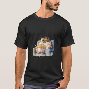 T-shirt Graisse Chat Manger Popcorn Funky Graisse Chat Laz