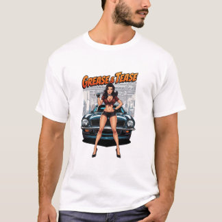 T-shirt Graisse & Tease – Fille de pin-Up Hot Rod