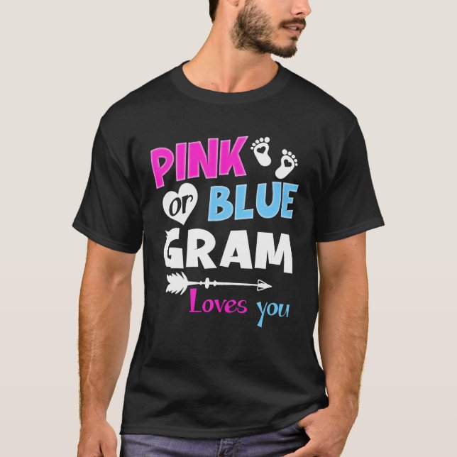 T-shirt Gram Rose Ou Bleu Vous Aime Drôle Sexe Révéler T (Devant)