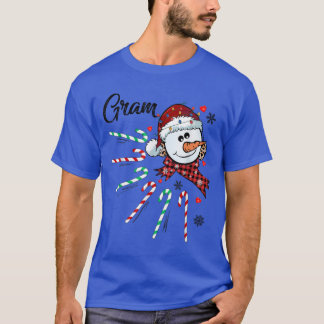 T-shirt Gram Snowman Sucre de canne Noël Noël Noël Noël No