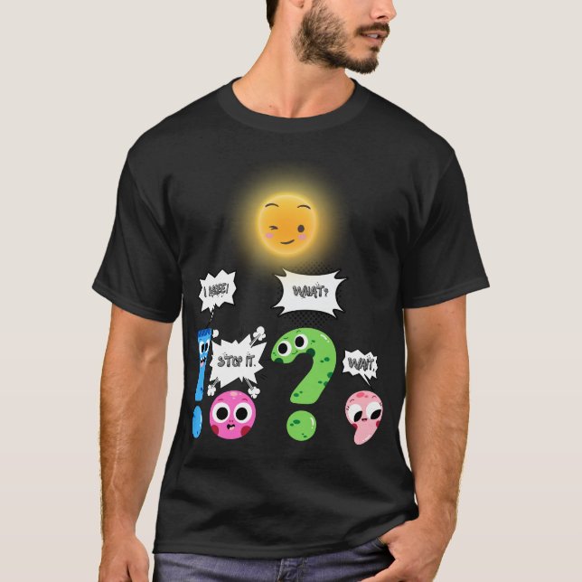 T-shirt Grammaire Drôle Attendez Qu'Il S'Arrête Je Suis D' (Devant)