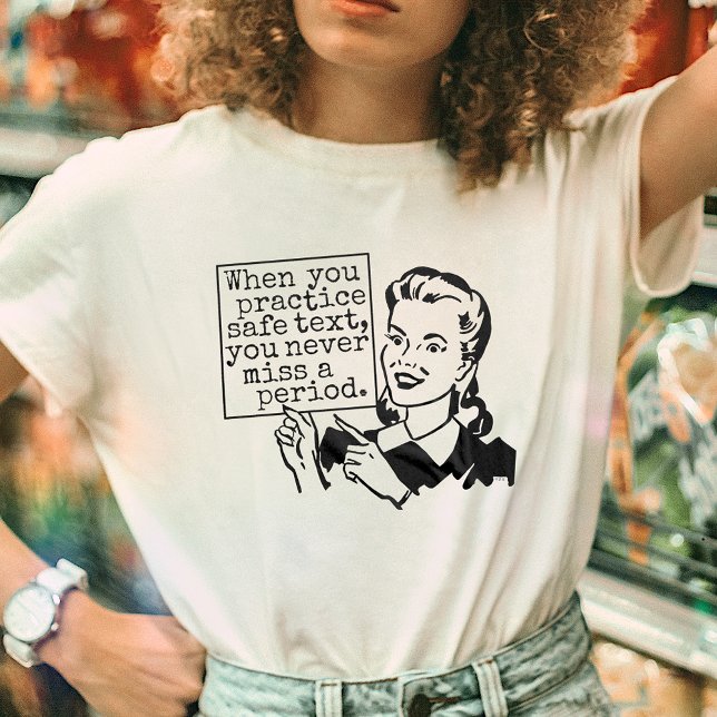 T-shirt Grammaire drôle Nerd | Retro Practice Safe Text (Créateur téléchargé)
