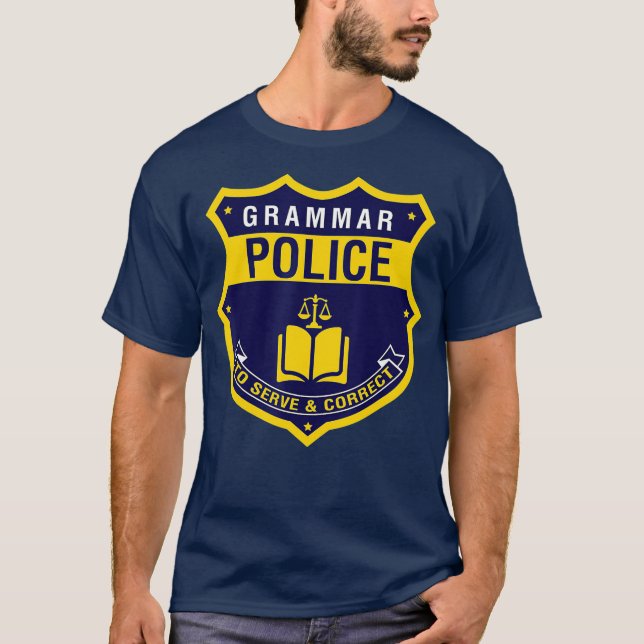 T-shirt Grammar Police Amusante Anglais Grammaire Littérai (Devant)